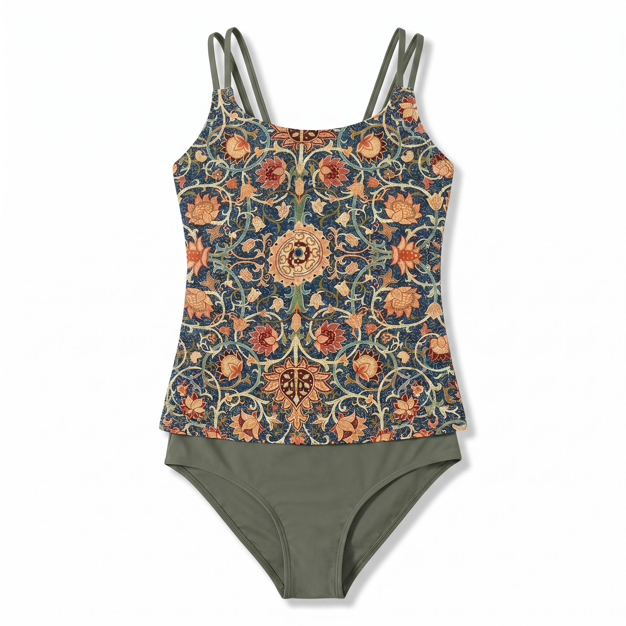 Women's Vintage Print Tankini Swimsuit Set