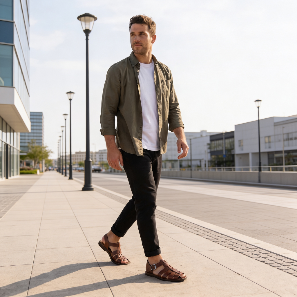 Men's Brown Fisherman Sandals