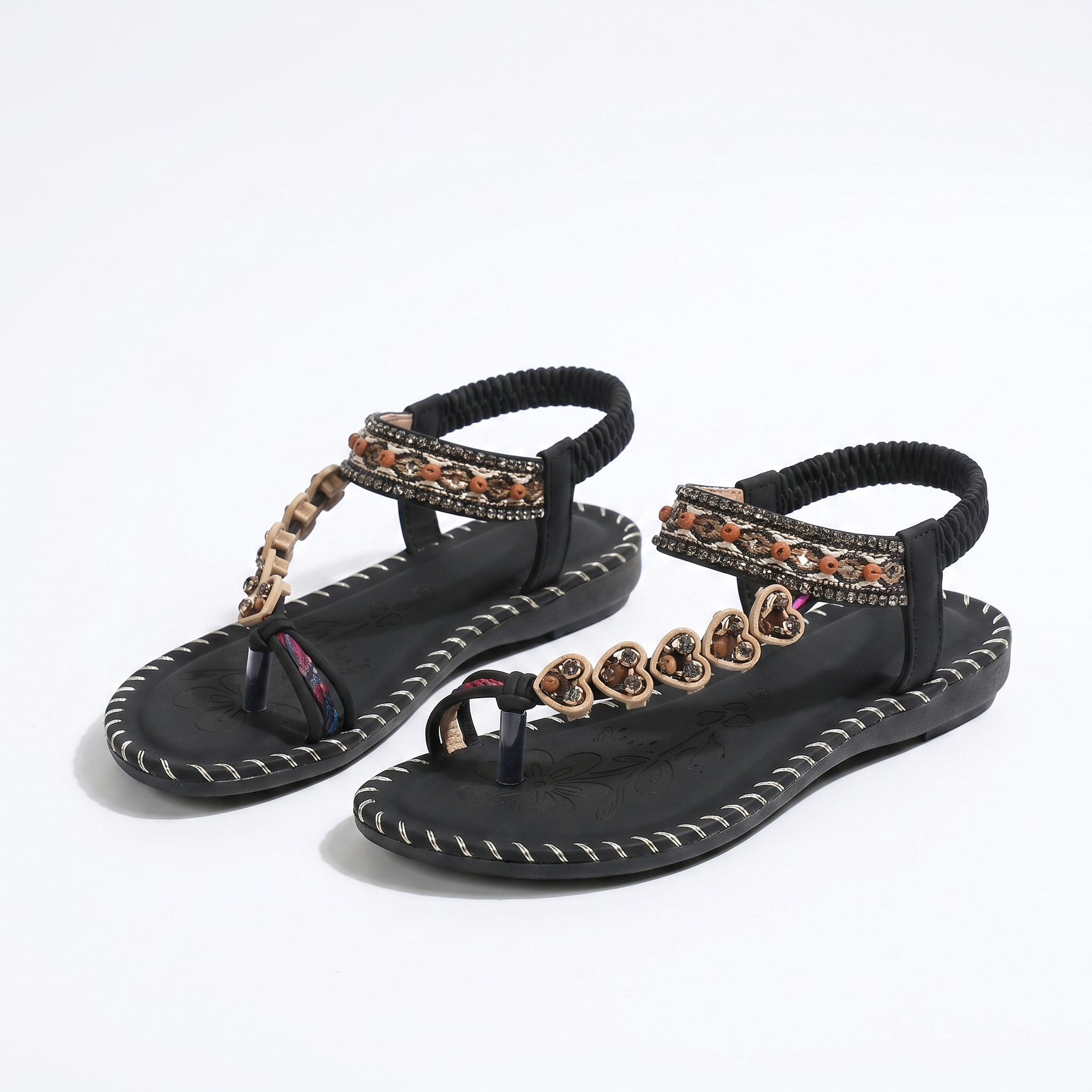 Women's Bohemian Beaded Flat Sandals