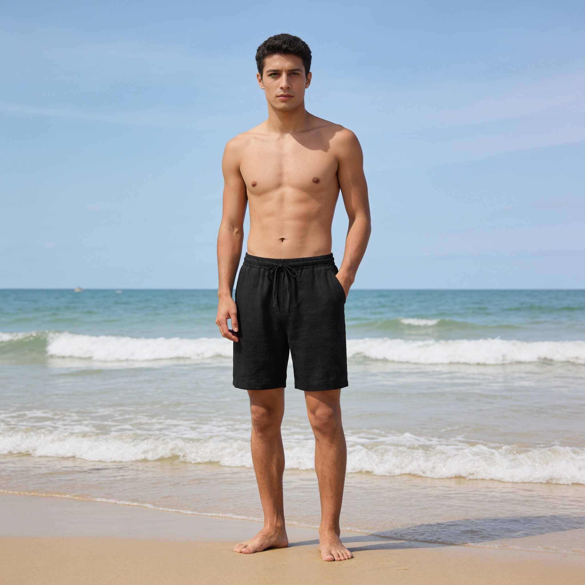 Men's Cotton Linen Drawstring Shorts