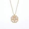 Silver-Plated Four-Leaf Clover Zircon Necklace for Women
