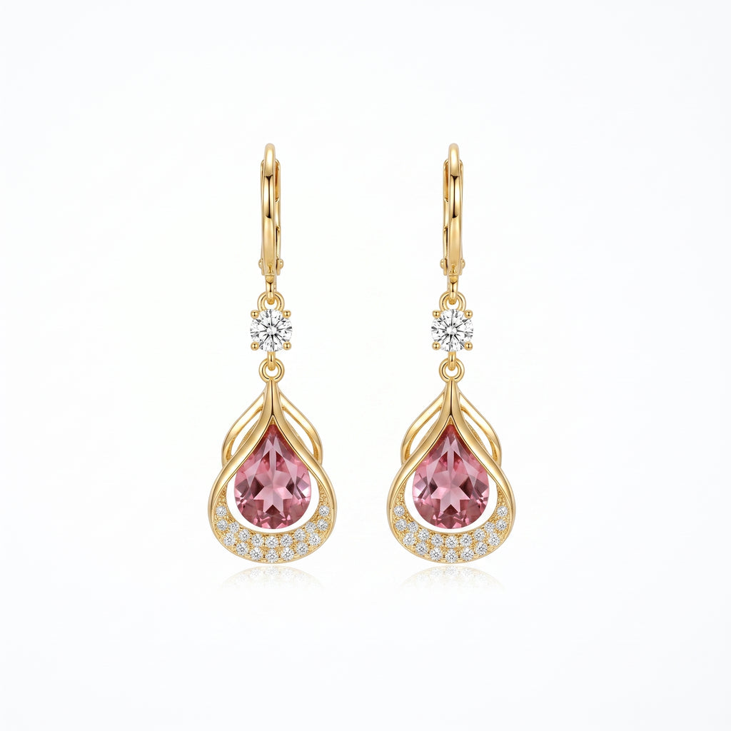 Light Luxury Cat Eye Crystal Drop Earrings
