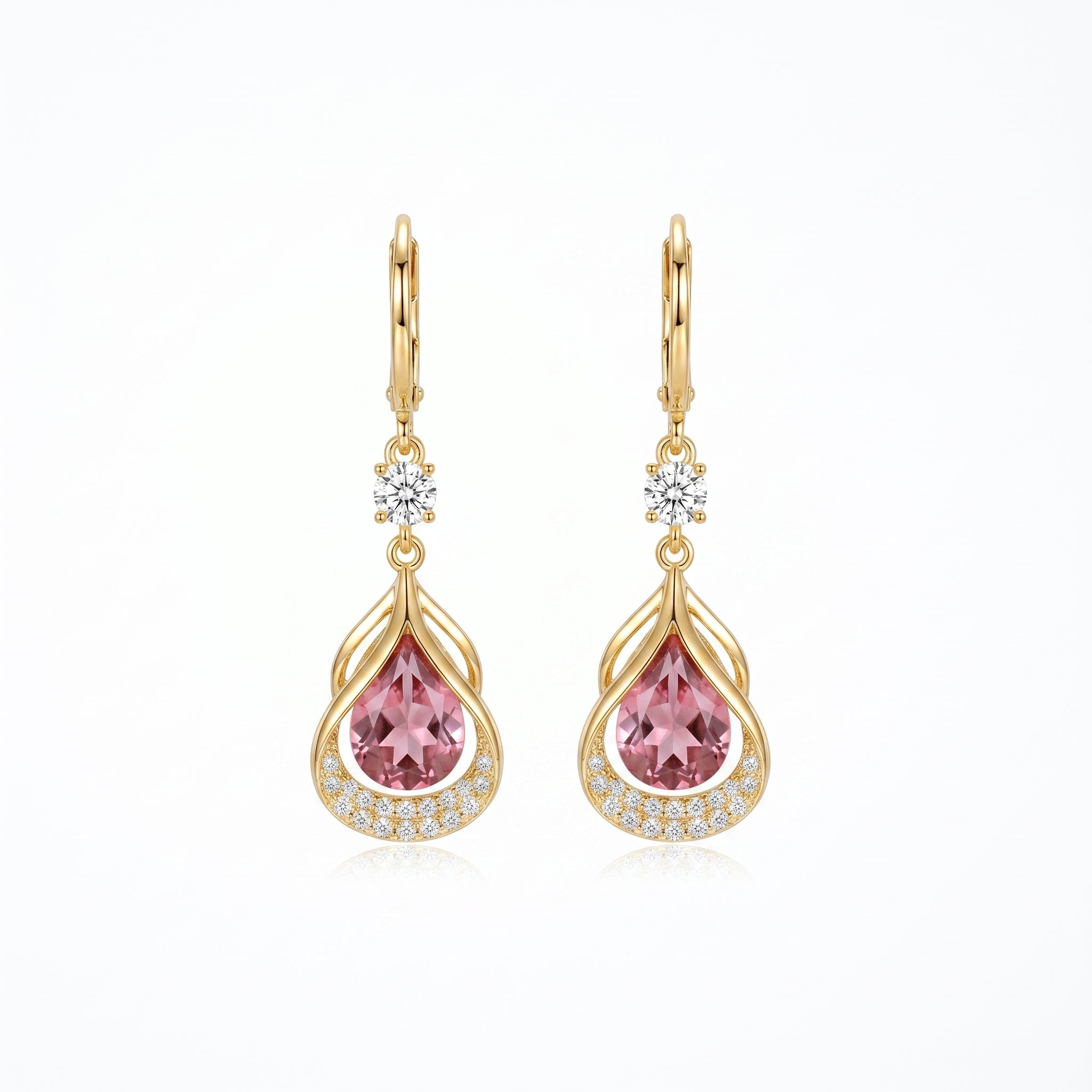 Light Luxury Cat Eye Crystal Drop Earrings