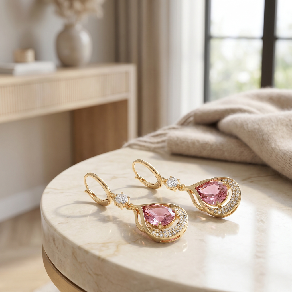 Light Luxury Cat Eye Crystal Drop Earrings