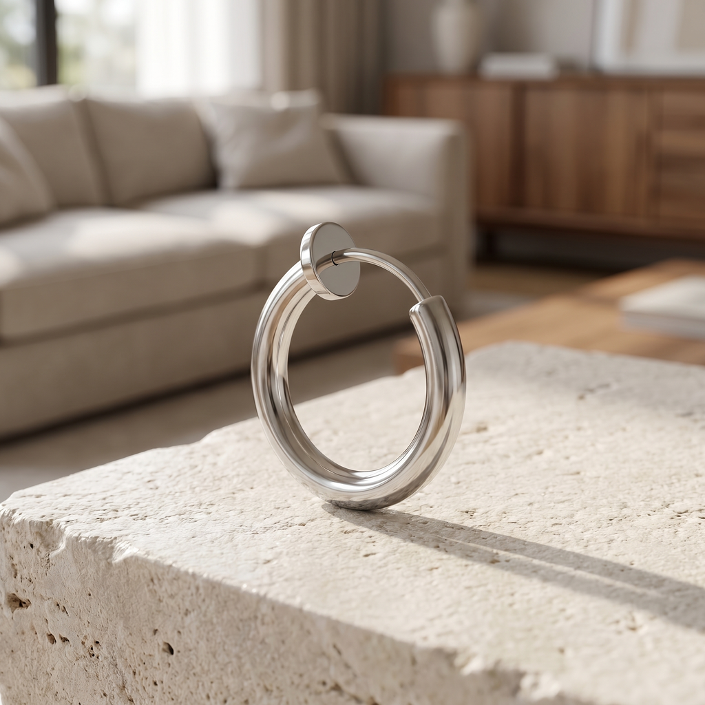 Titanium Steel Clip-On Hoop Earring