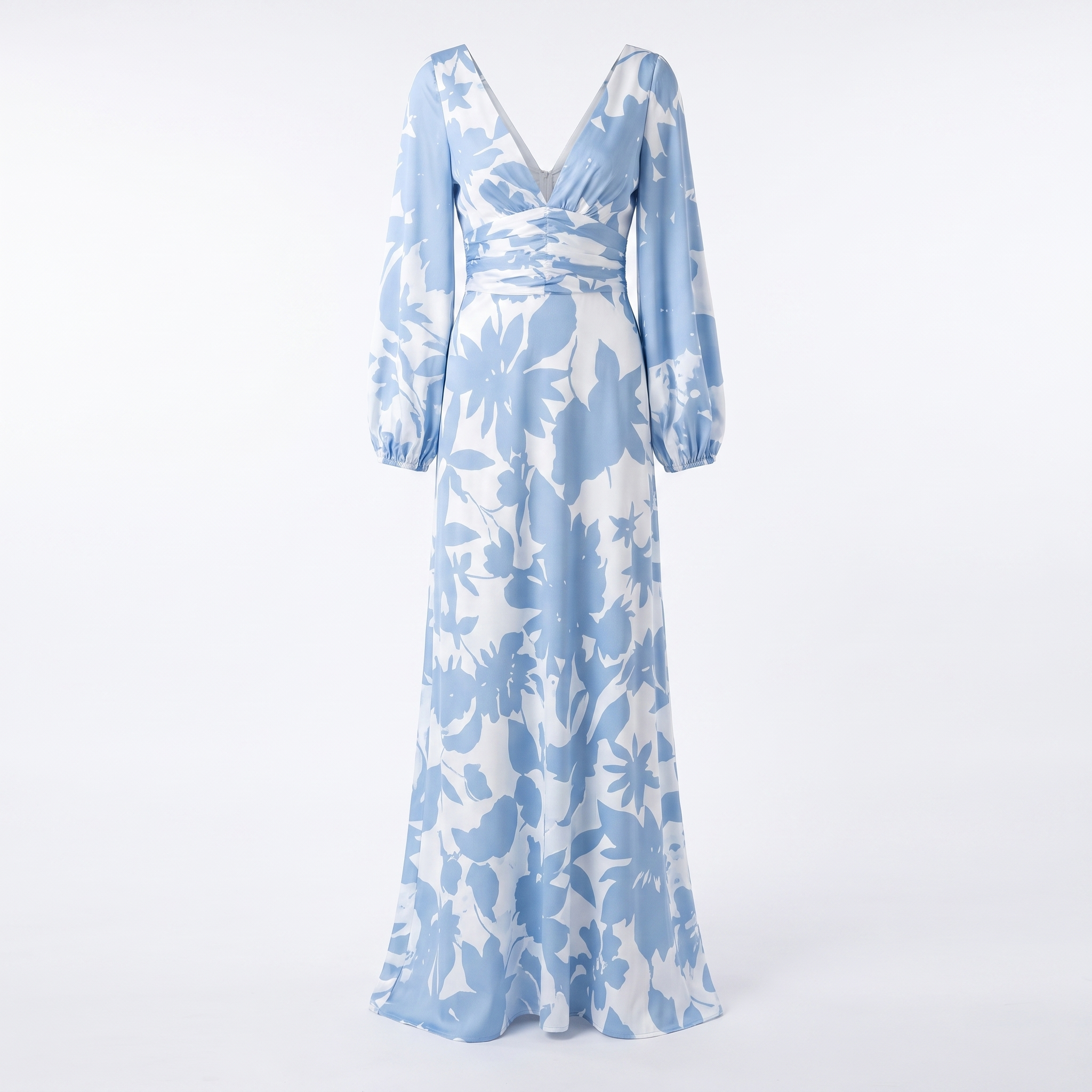 Women's Floral Print V-Neck Maxi Dress