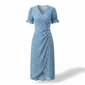 Women's Floral Wrap Midi Dress