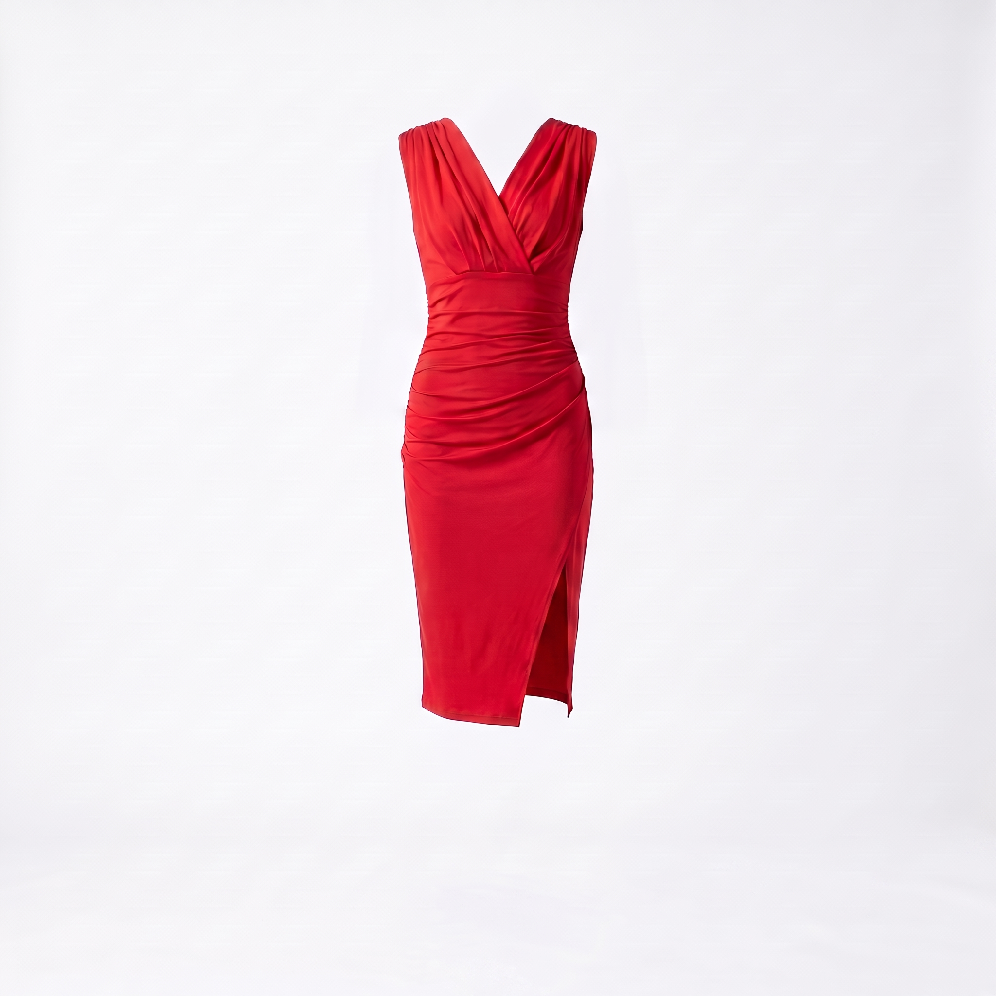 Women's Elegant Sleeveless V-Neck Midi Dress