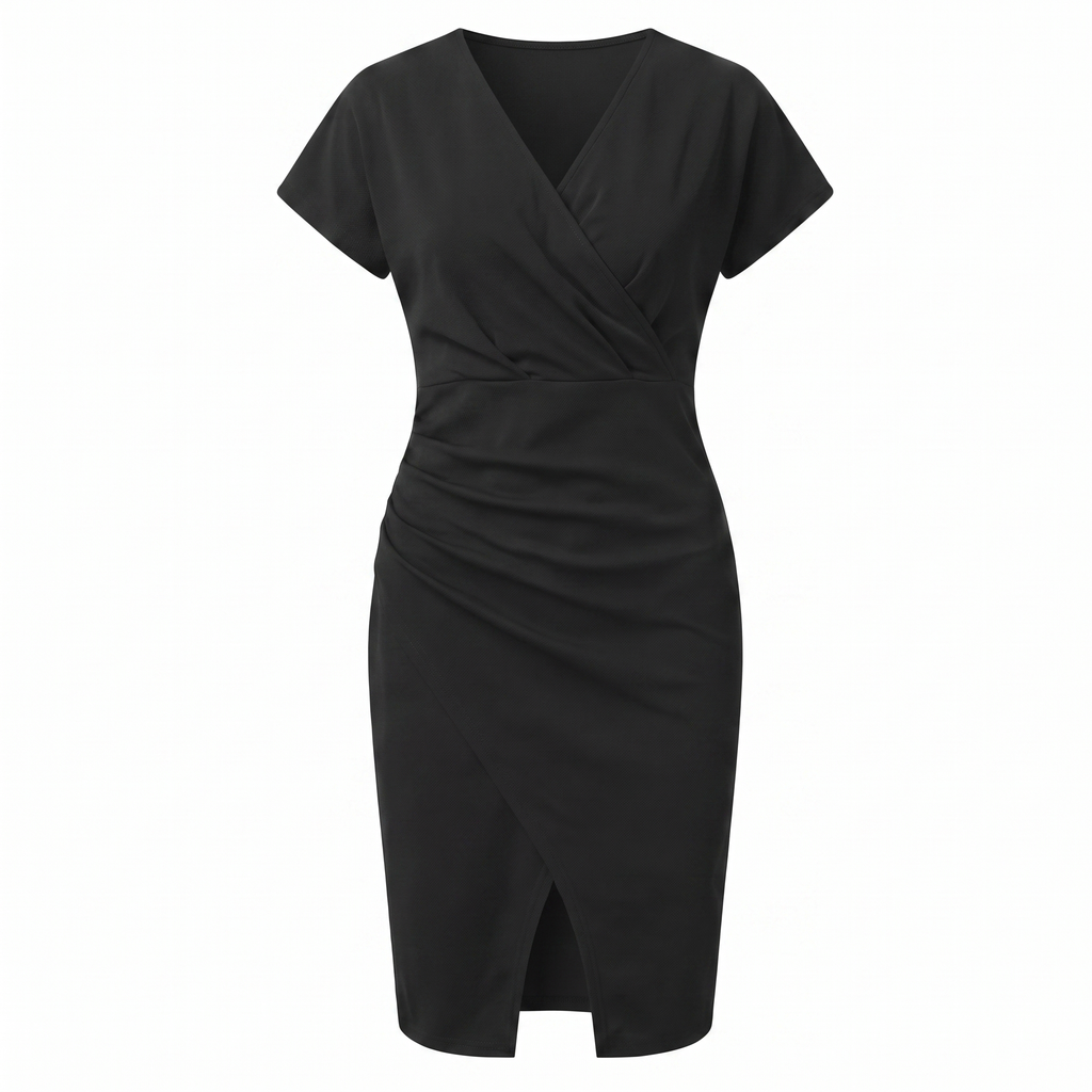 Women's V-Neck Wrap Midi Dress