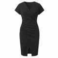 Women's V-Neck Wrap Midi Dress