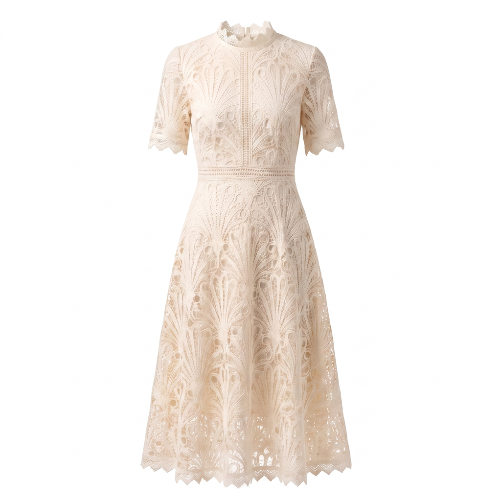 Women's Elegant Lace Midi Dress