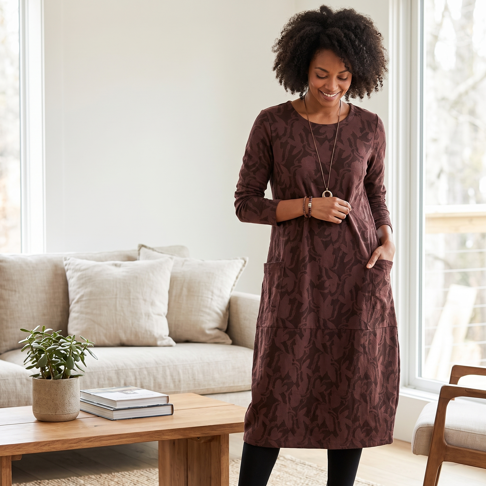 Women's Printed Midi Dress