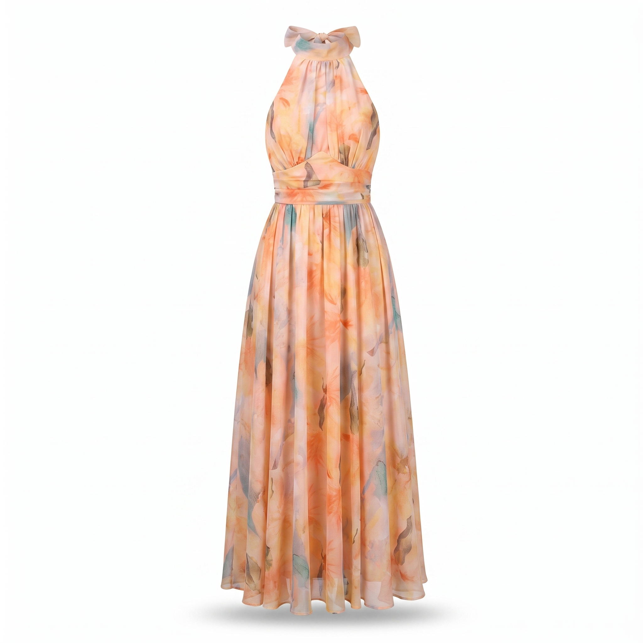 Women's Floral Halter Maxi Dress