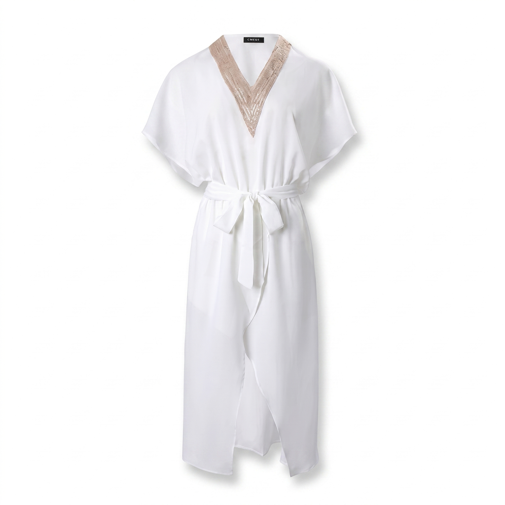 Women's Elegant V-Neck Midi Dress