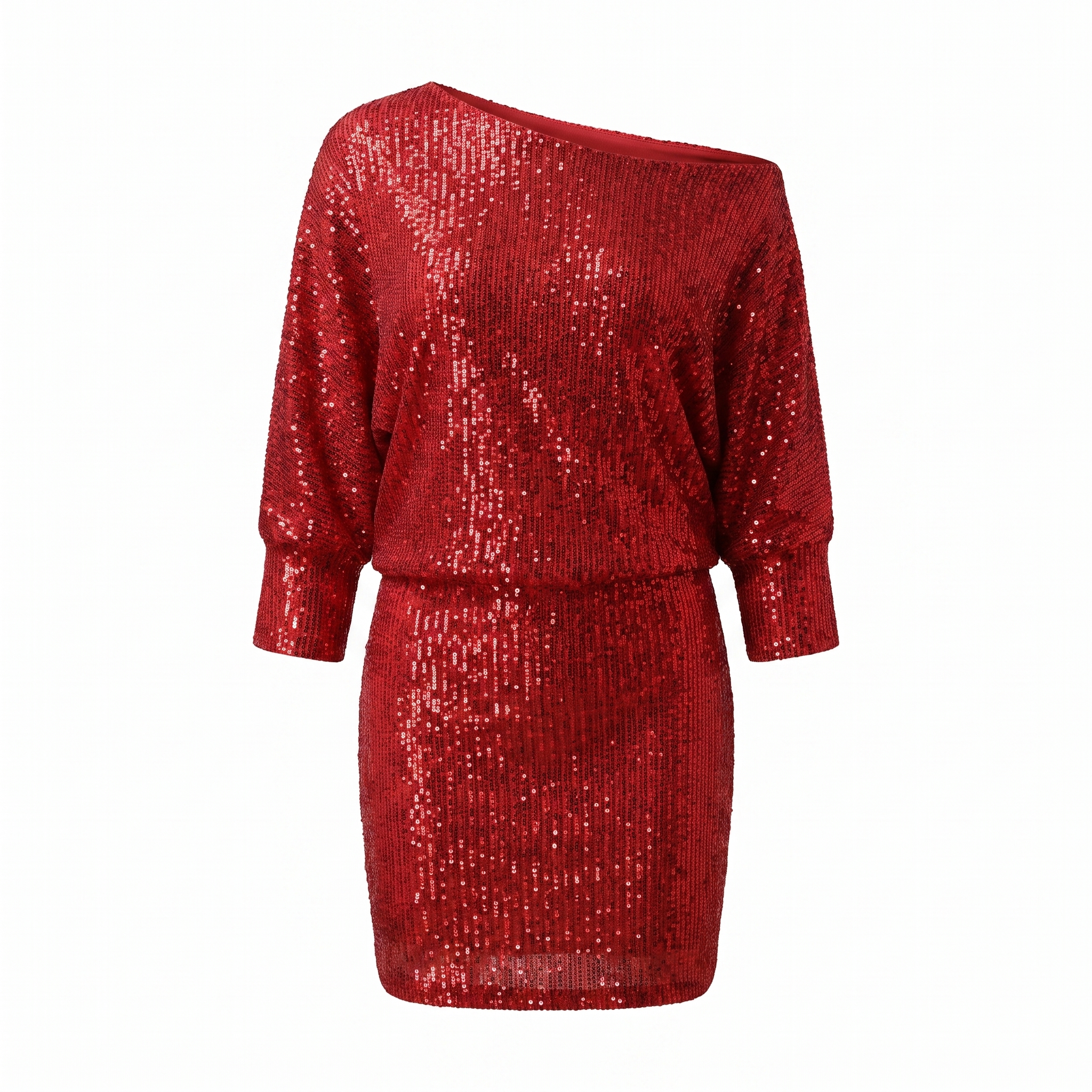 Women's One-Shoulder Sequin Mini Dress