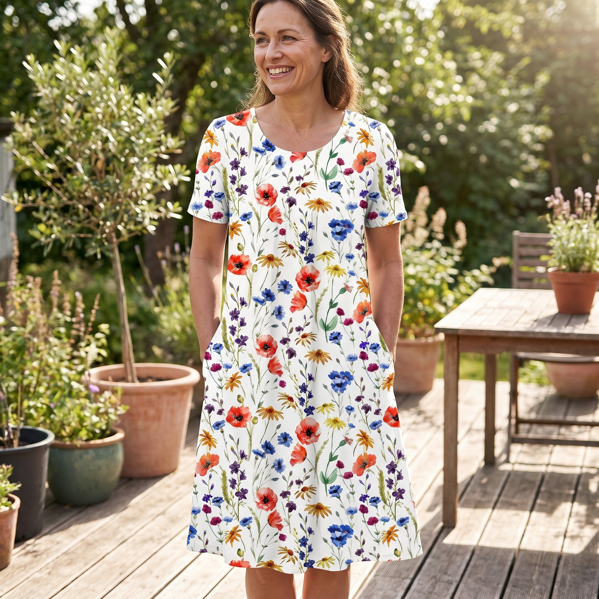 Women's Floral Print Midi Dress