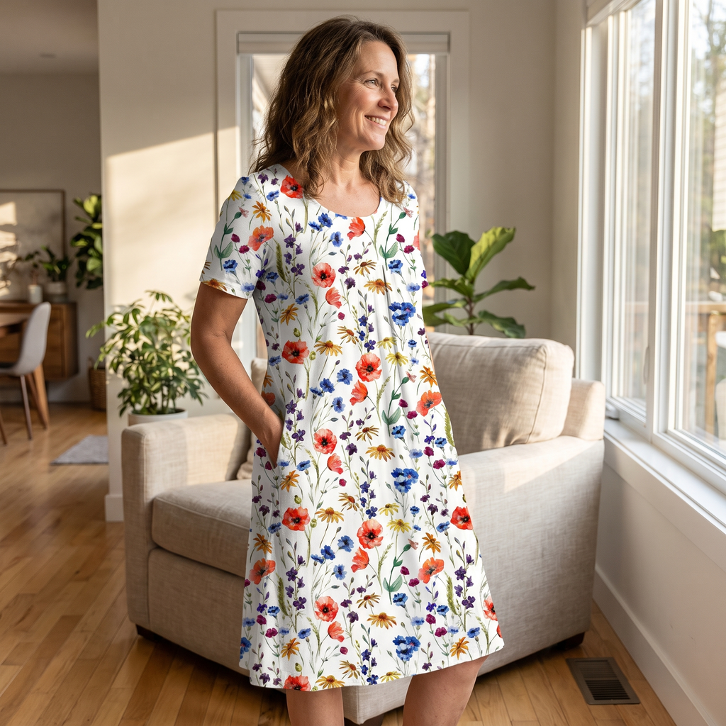 Women's Floral Print Midi Dress