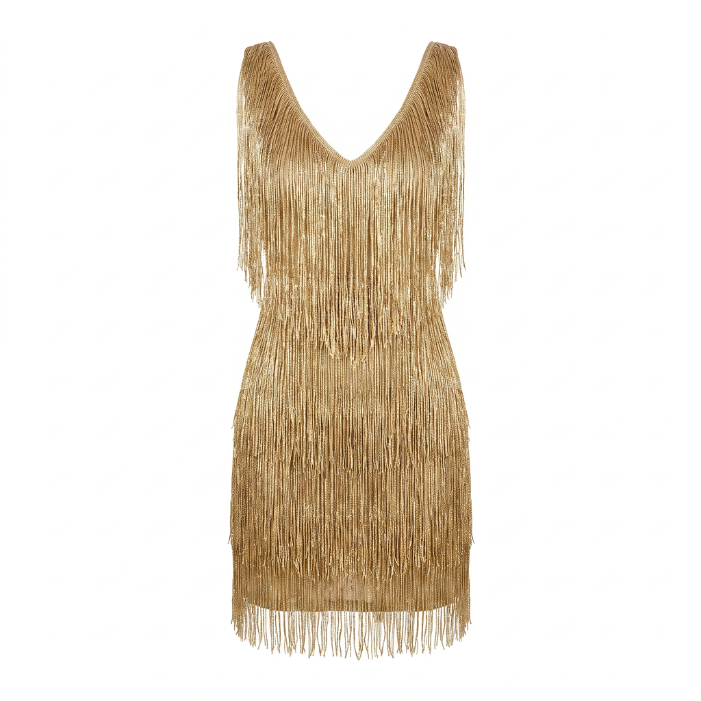 Women's Glitter Fringe Cocktail Dress