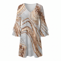 Women's Printed V-Neck Mini Dress