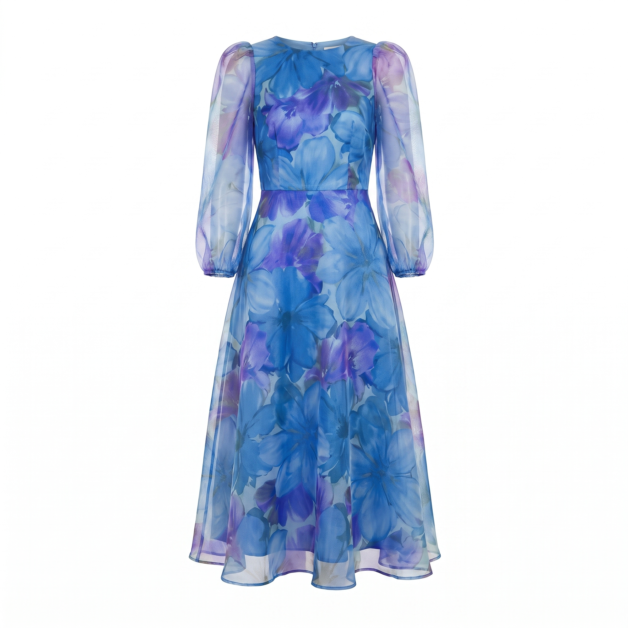 Women's Floral Organza Midi Dress