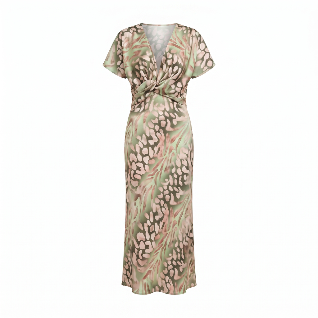 Women's Printed Twist Knot Maxi Dress
