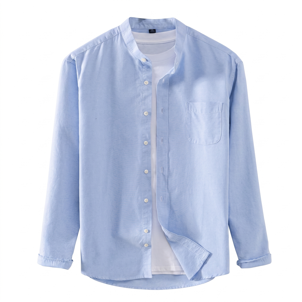 Men's Oxford Cotton Stand Collar Shirt