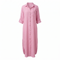 Women's Button-Up Shirt Midi Dress