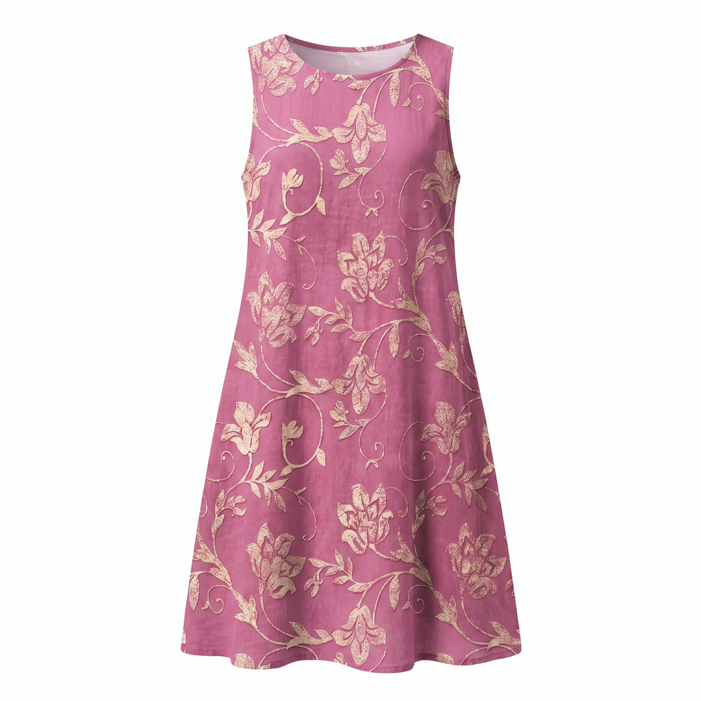 Women's Floral Print Sleeveless Midi Dress