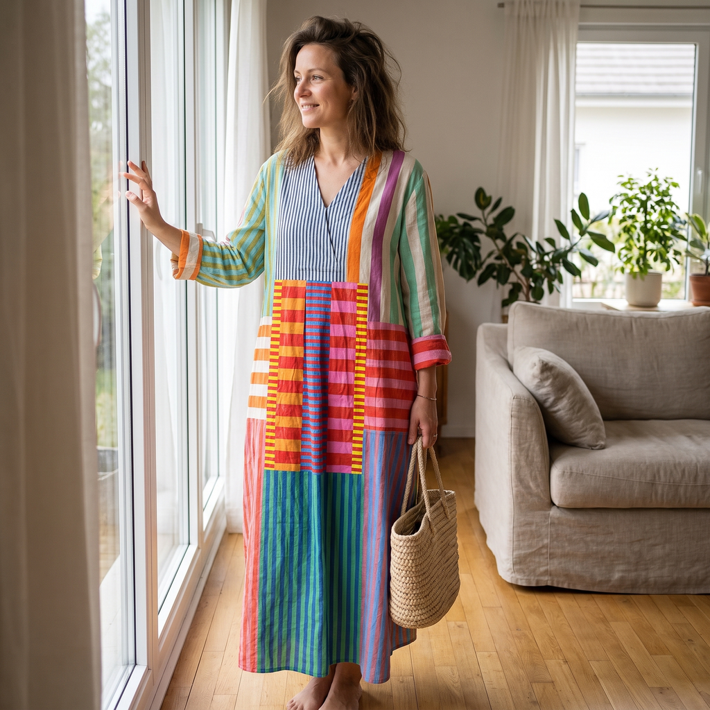 Women's Colorful Patchwork Maxi Dress