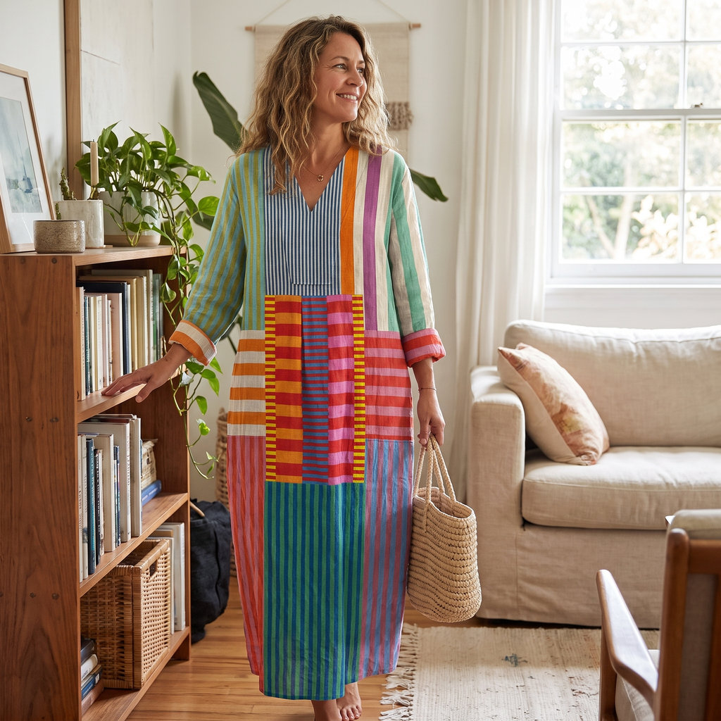Women's Colorful Patchwork Maxi Dress
