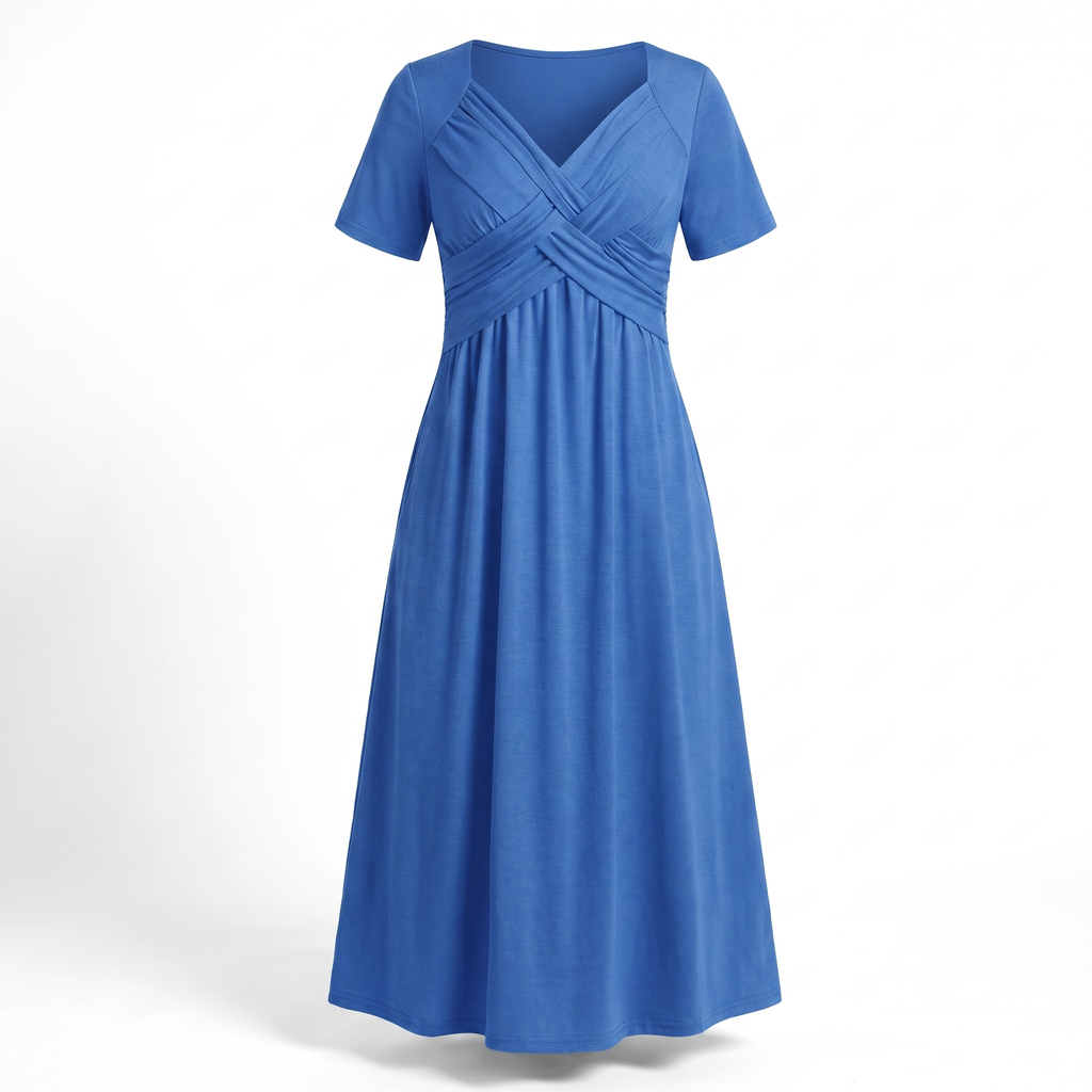 Women's V-Neck Maxi Dress with Pockets