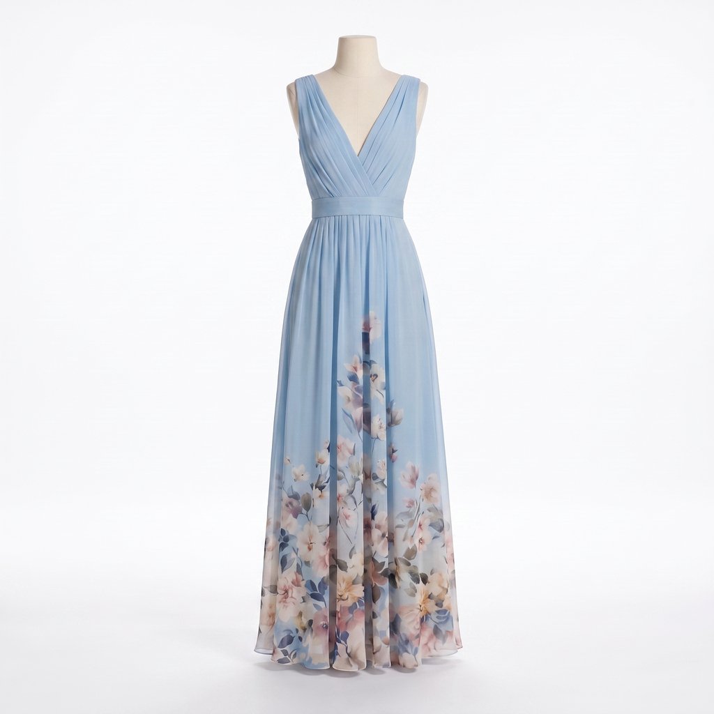 Women's Floral V-Neck Maxi Dress