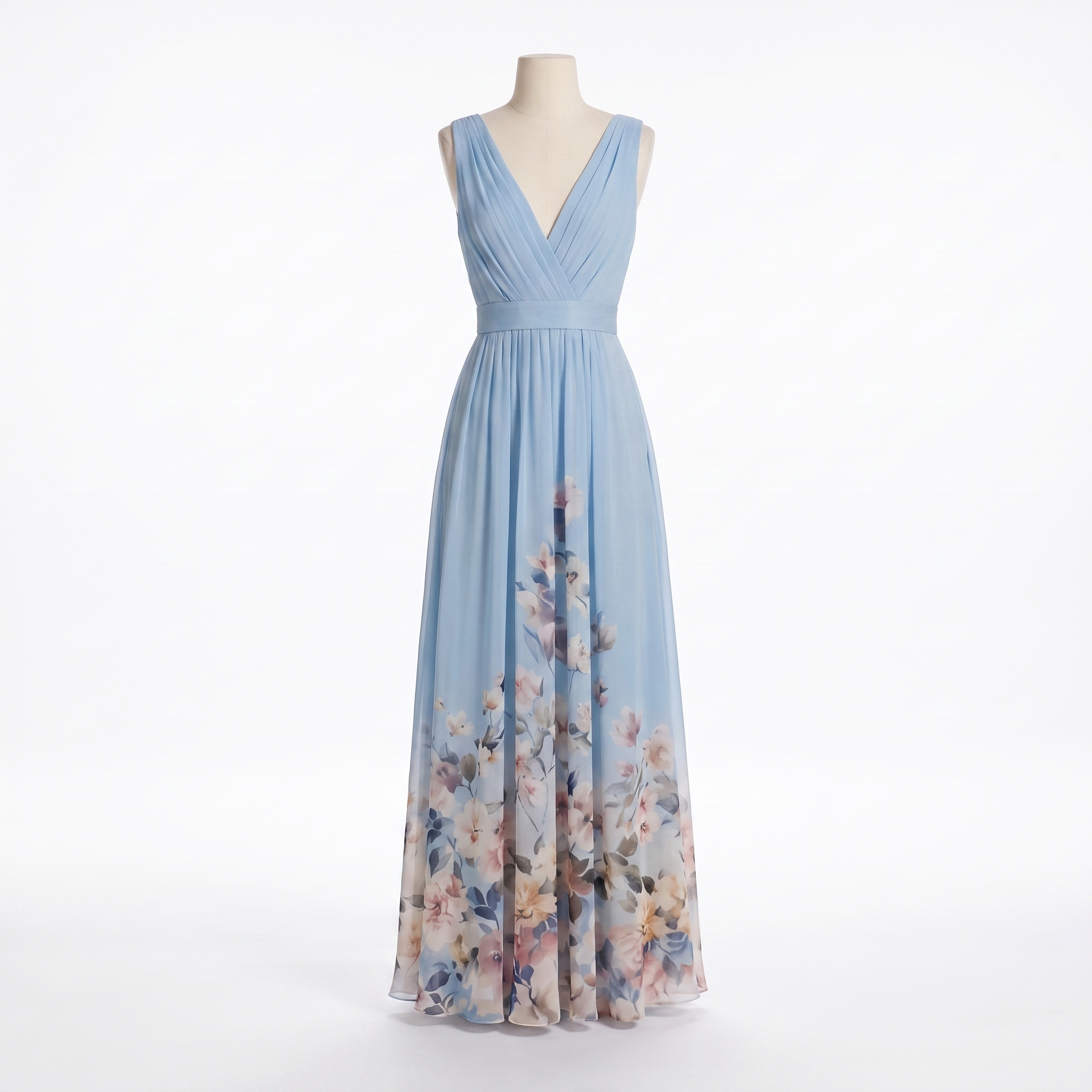 Women's Floral V-Neck Maxi Dress