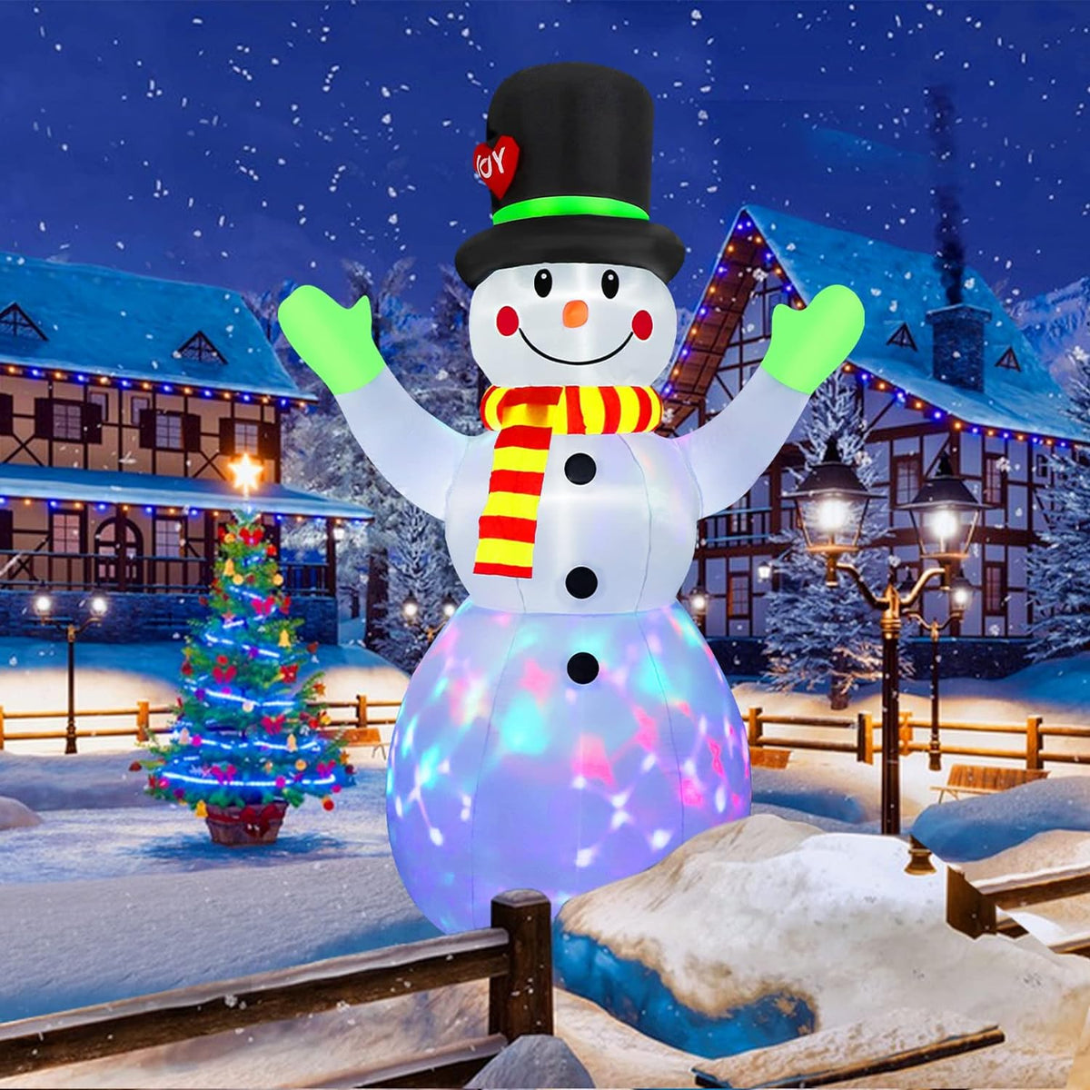 Inflatable Snowman with Bright LEDs for Outdoor Christmas Display
