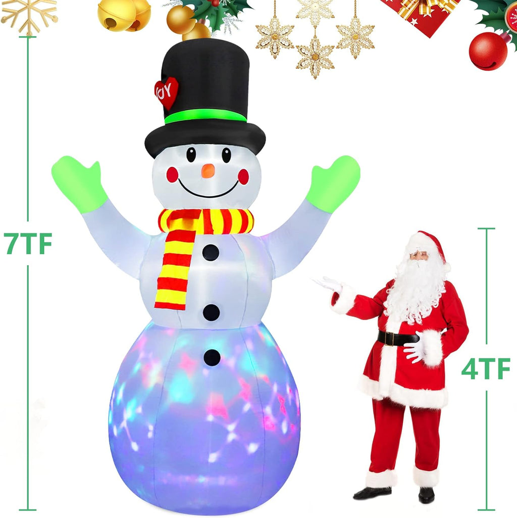 Inflatable Snowman with Bright LEDs for Outdoor Christmas Display