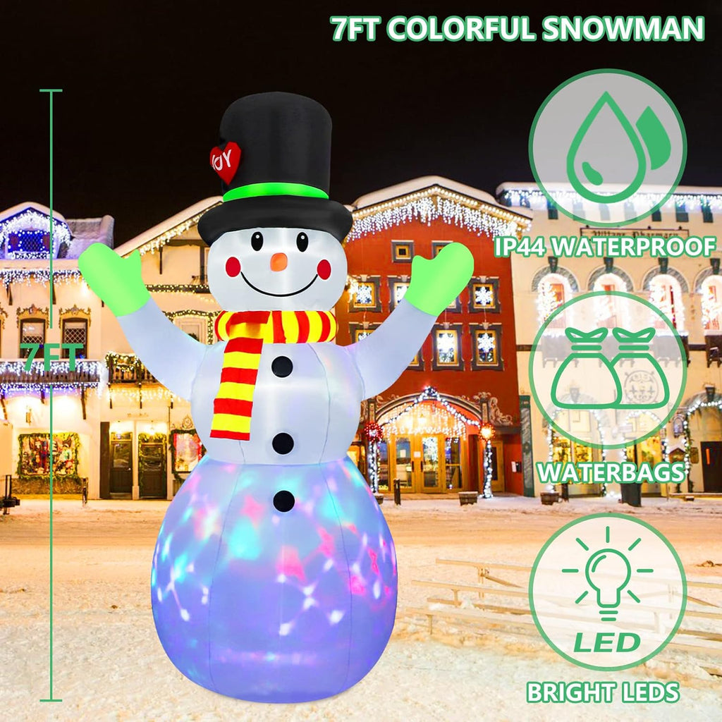 Inflatable Snowman with Bright LEDs for Outdoor Christmas Display