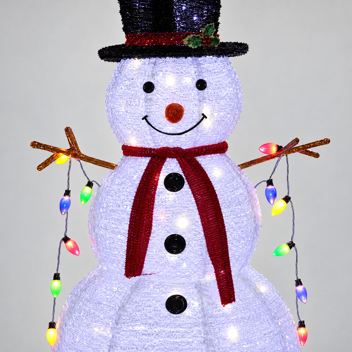 Foldable LED Snowman 120 cm with Warm White Lights