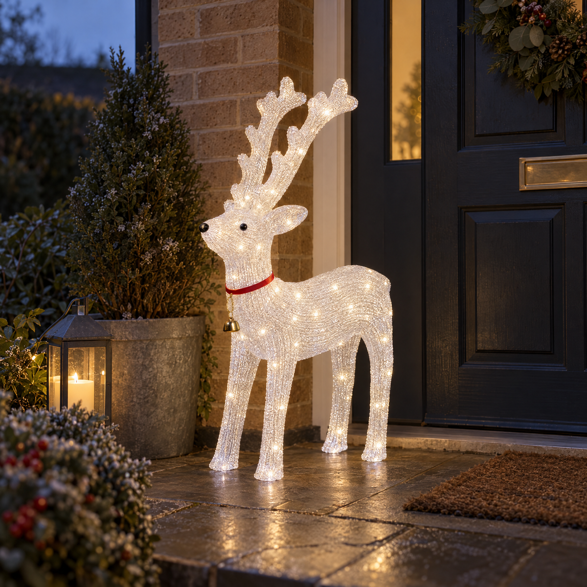 Acrylic Reindeer with Warm White LED Lights 64 cm