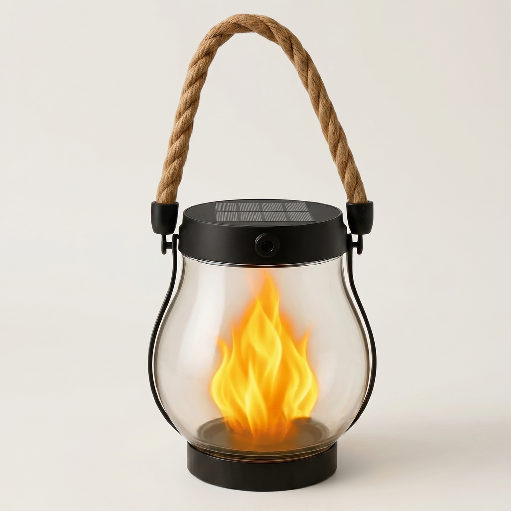 Solar Flame Lantern Outdoor Hanging Light