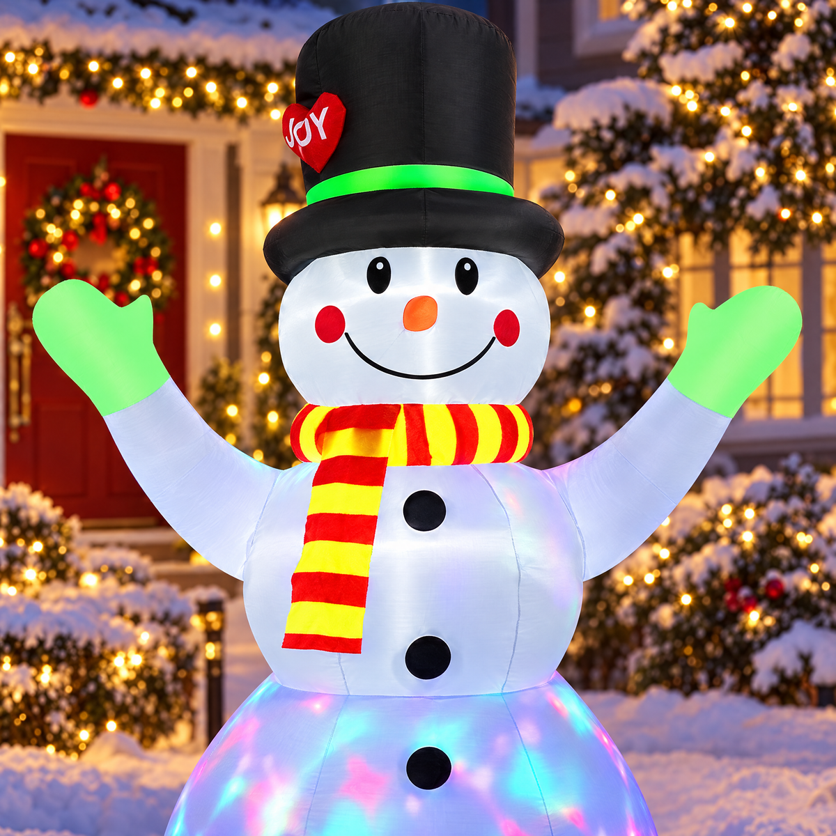 Inflatable Snowman with Bright LEDs for Outdoor Christmas Display