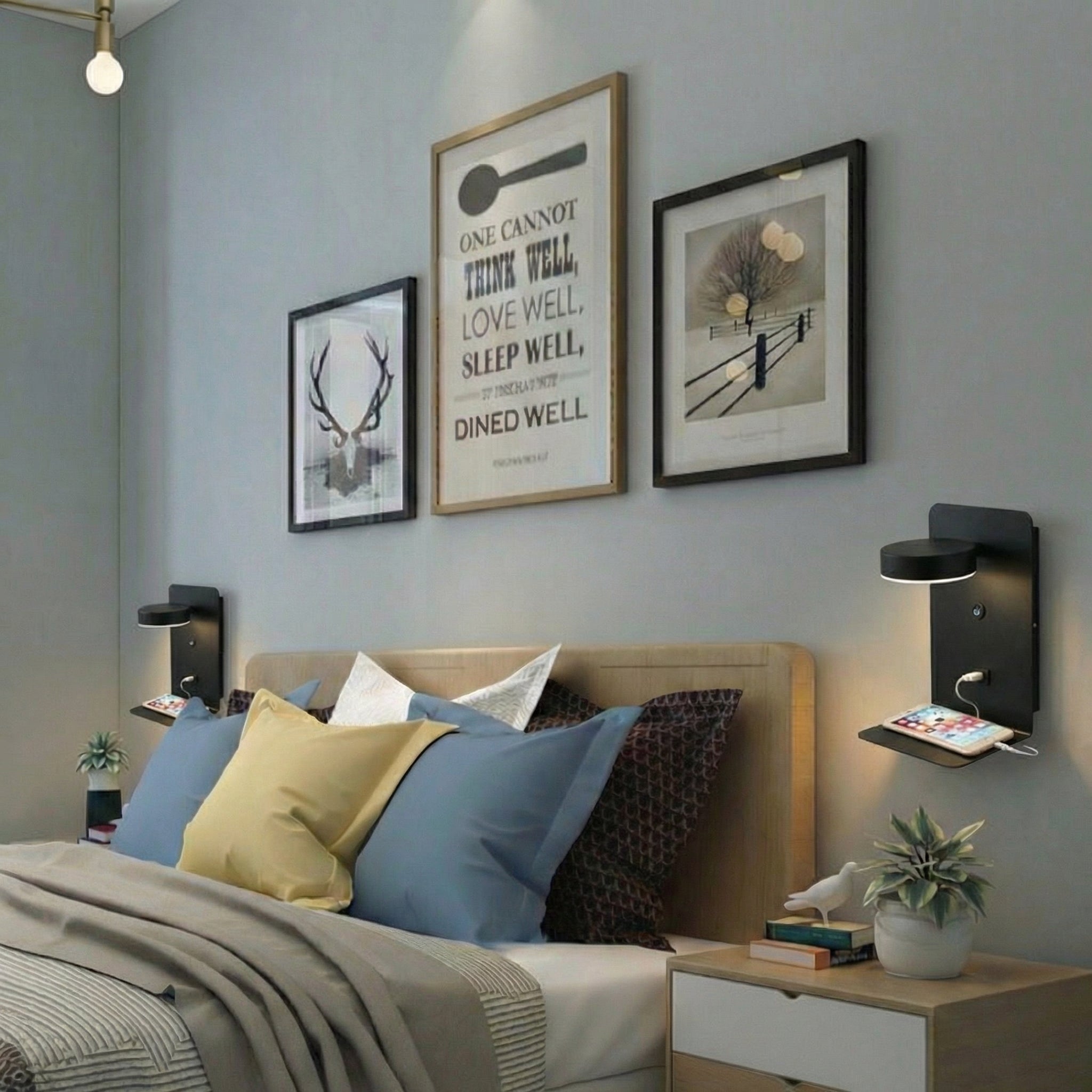 Modern LED Wall Lamp with USB Charging Port