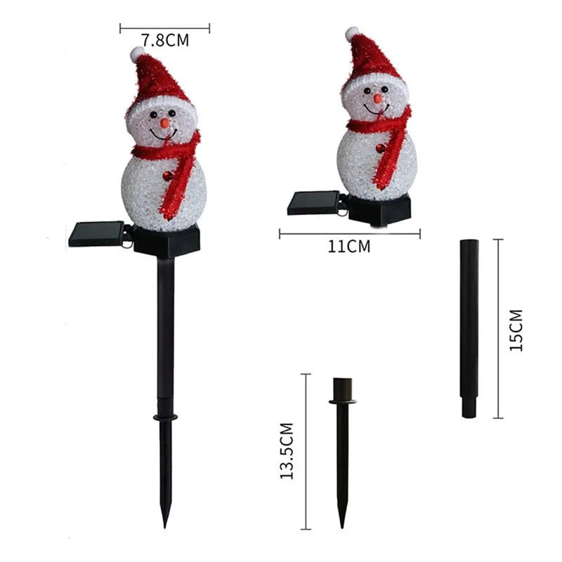 Snowman Solar Garden Stake Light with Warm White LED and Automatic Dusk to Dawn Sensor
