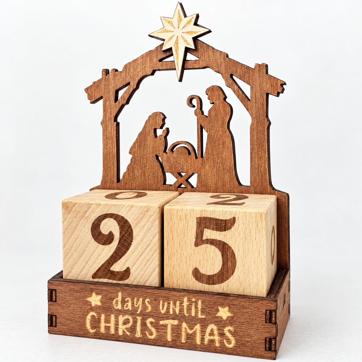 Wooden Christmas Advent Calendar with DIY Customisable Design