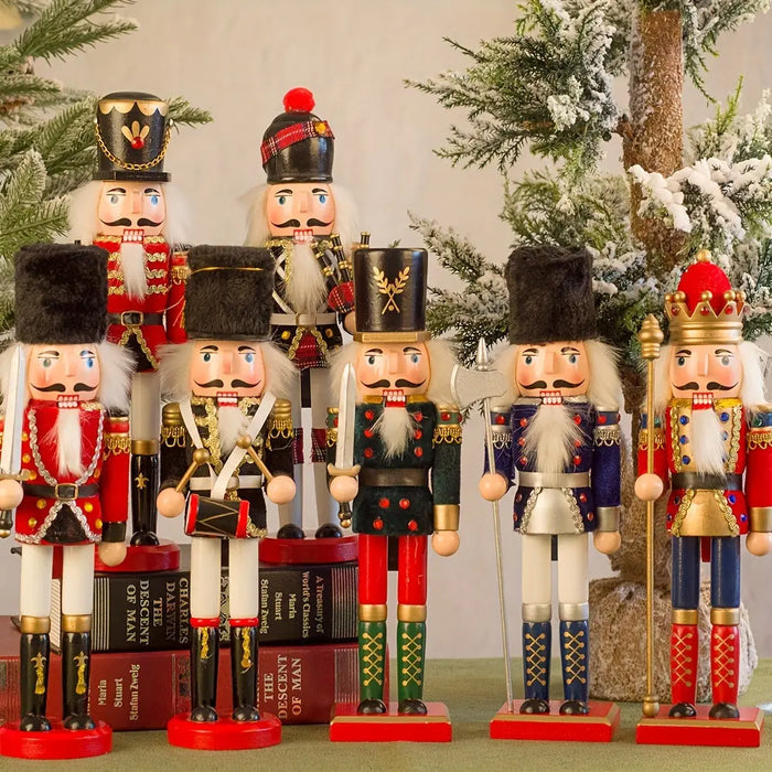 Wooden Nutcracker Soldier Figure for Traditional Christmas Decoration