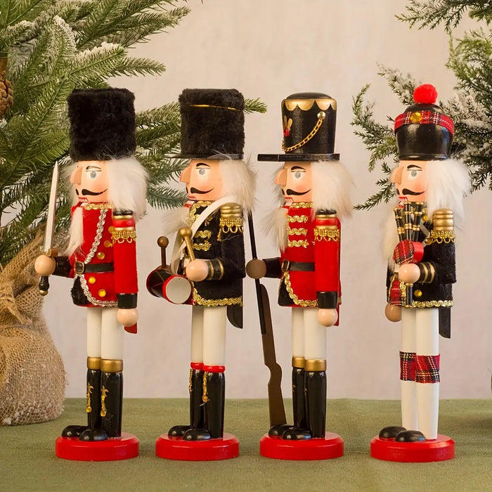 Wooden Nutcracker Soldier Figure for Traditional Christmas Decoration