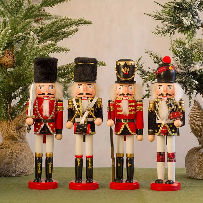 Wooden Nutcracker Soldier Figure for Traditional Christmas Decoration